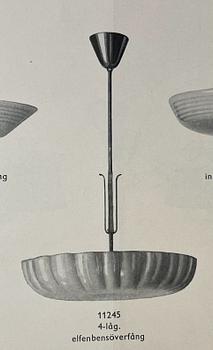 Harald Notini, a ceiling lamp, Arvid Böhlmarks Lampfabrik, Stockholm, 1940s.