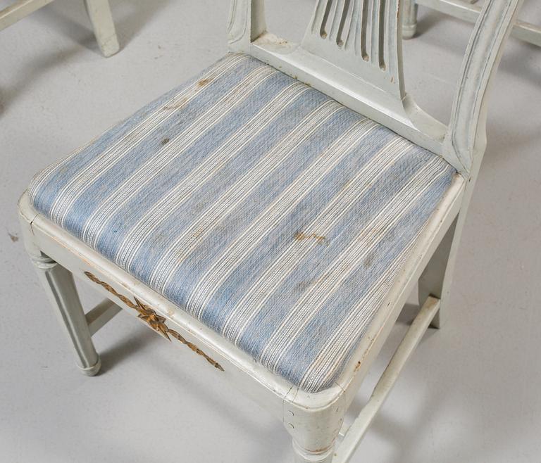 STOLAR, 6 st liknande, gustavianska, 1700-tal.