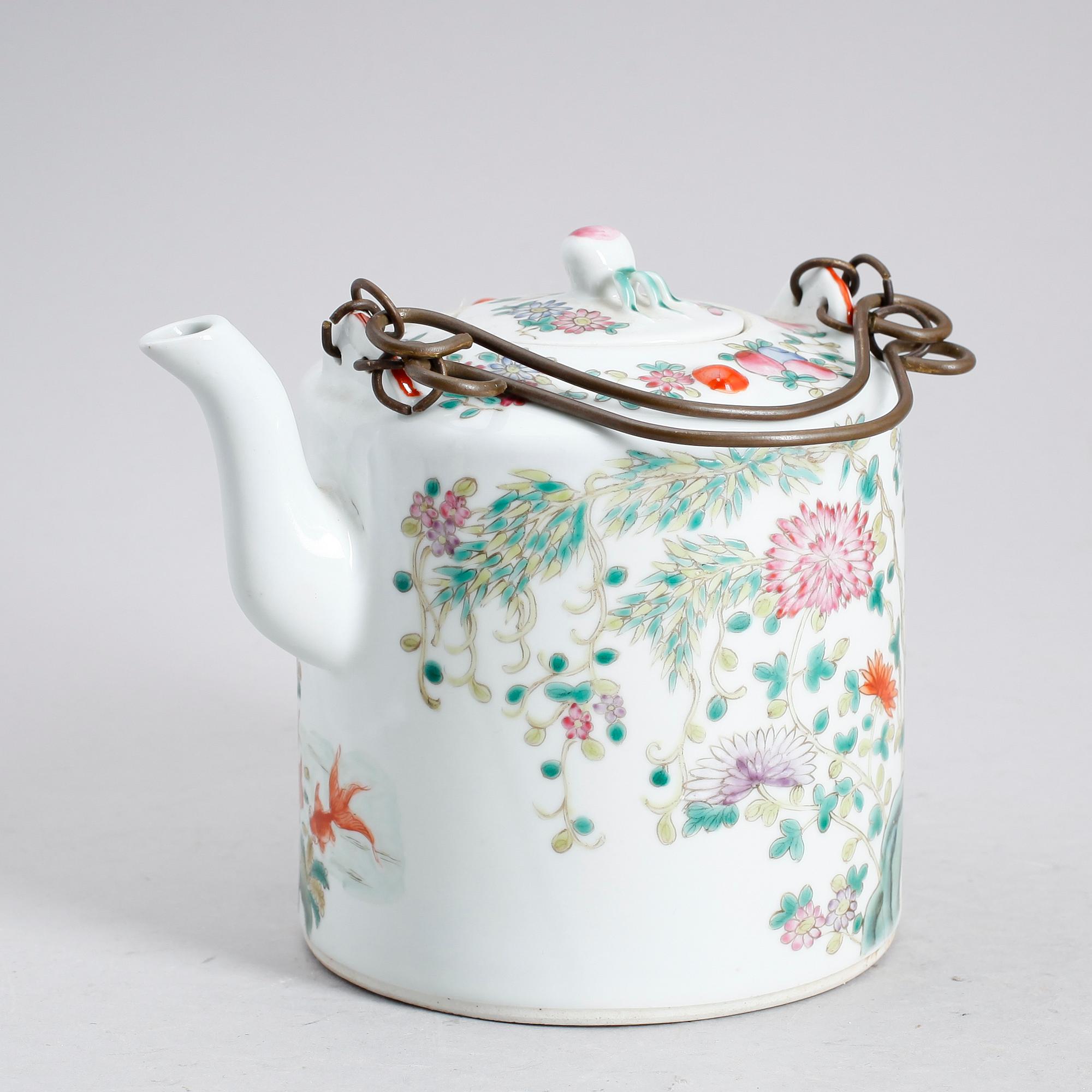 TEKANNA, porslin, Kina, Kanton, 1800-/1900-tal.