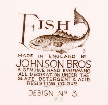 FISKTALLRIKAR, 8 st, flintgods, Johnson Bros, England.