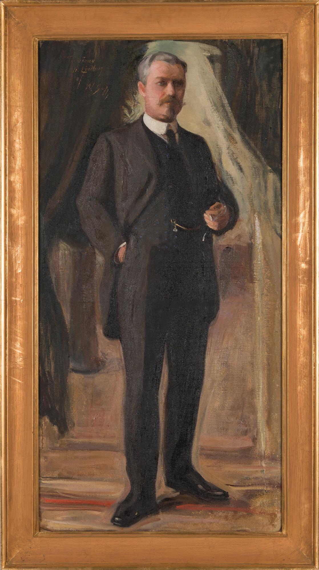 Wilho Sjöström, oil on canvas, signed with dedication.