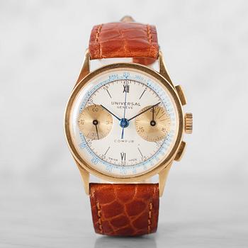 80. UNIVERSAL GENÈVE, Compur, "Base 1000", kronograf, armbandsur, 34,5 mm,