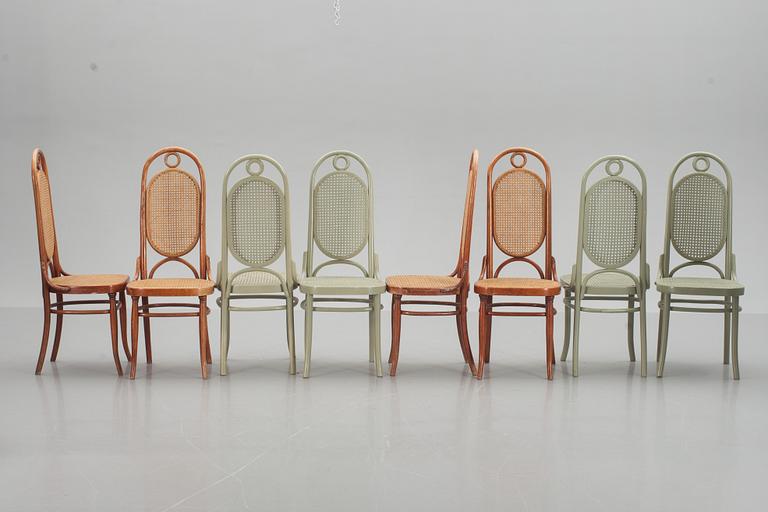STOLAR 8 st, Thonet-stil, 1900-tal.