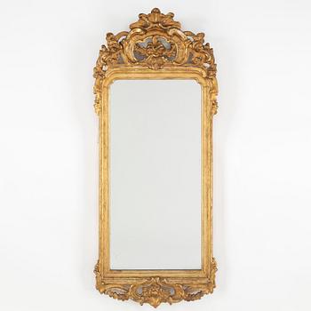 A Rococo mirror by Niclas Meunier, (Stockholm 1754-1797).