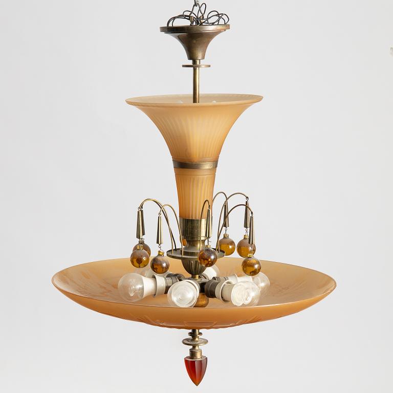 Harald Notini, a model "6658" ceilinglamp, Arvid Böhlmarks Lampfabrik, Stockholm, 1930s.