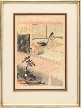 Ogata Gekko, color woodcut print, late 19th Century.