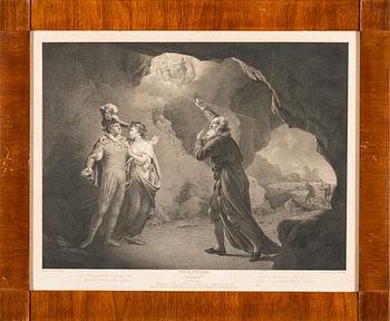 LITHOGRAPH, England, 18th century, by Robert Thew, after orginal by Joseph Wright.