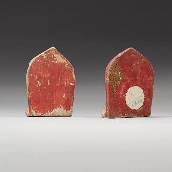 Two clay tsa-tsas, Tibet, 18/19th Century.