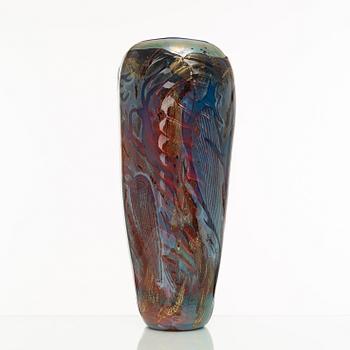 A William Morris 'Petroglyph' glass vessel, USA 1990.