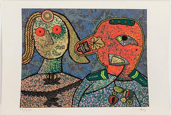 ENRICO BAJ, 10 silkescreens with application, "Baj chez Baj", signed and numbered 52/250.