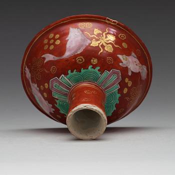 An enamelled stemcup, Qing dynasty, 18th Century.