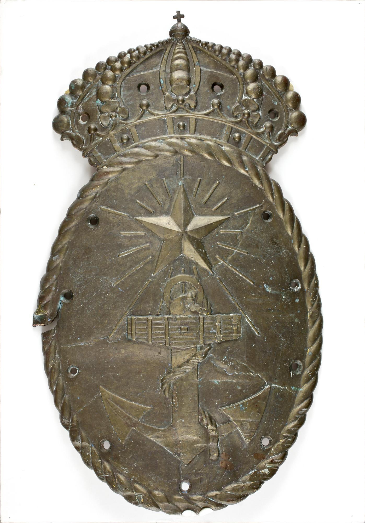 SKÖLD, brons, Sjöfartsverket, 1900-talets första hälft.