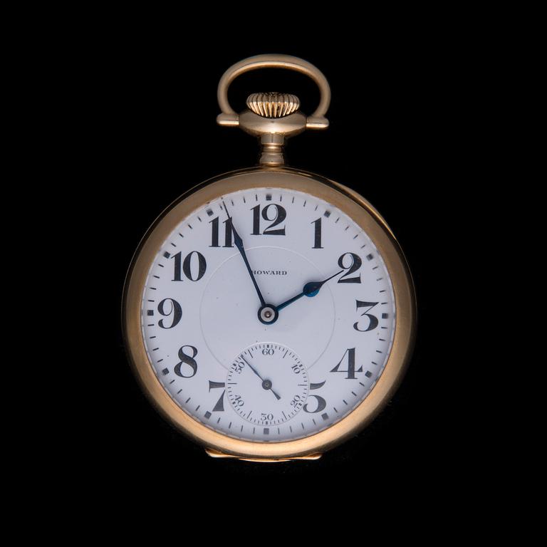 FICKUR, E. Howard, 18K guld, Keystone, 1900-talets början, 0-Series. Vikt tot. 94,4 g.