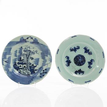 Tallrikar, 10 st, porslin, Kina, 1800-tal.