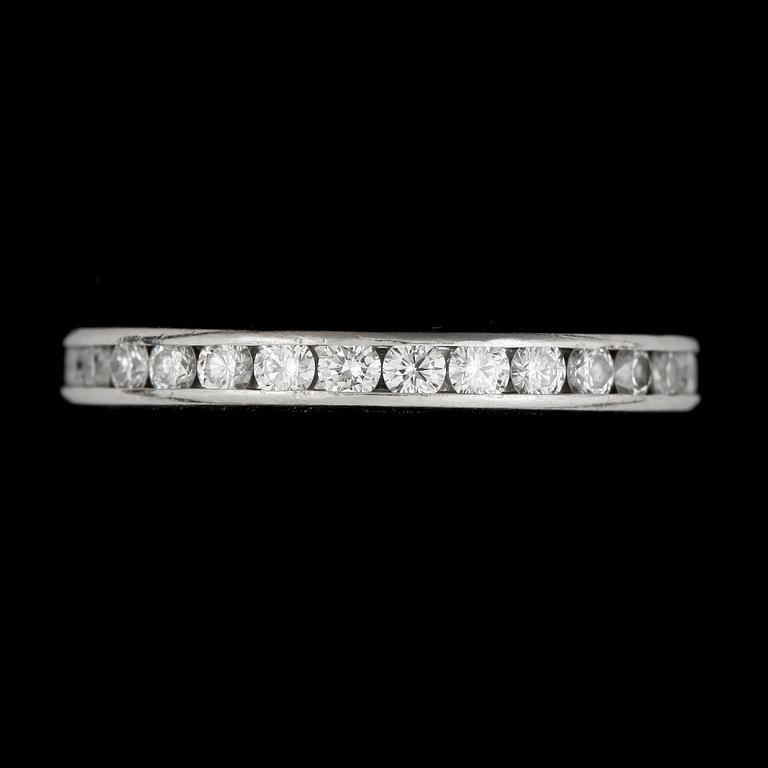 RING, helallians, Tiffany & Co, platina, briljantslipade diamanter tot ca1,07ct.