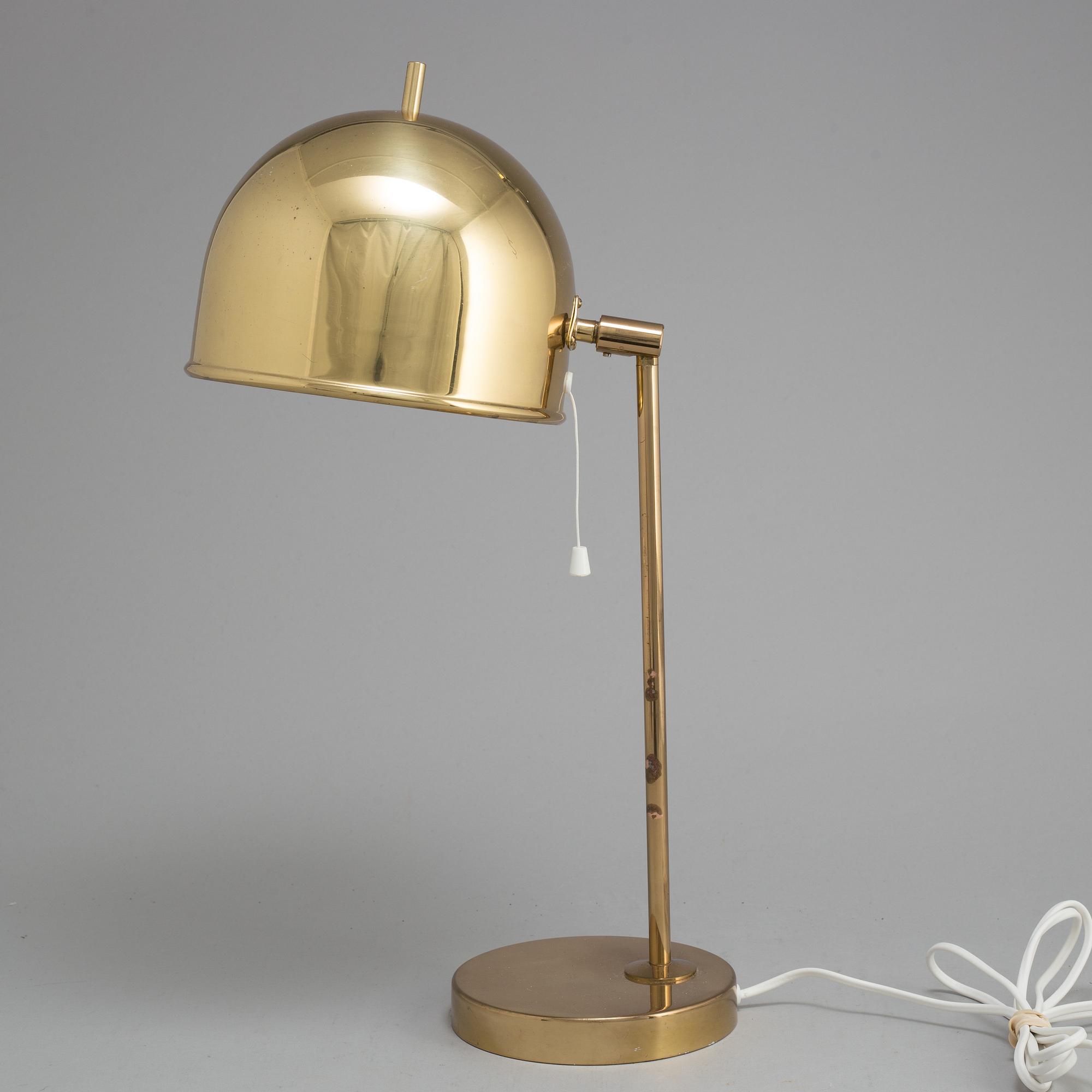 BORDSLAMPA, Bergboms, mässing, 1960/70-tal.