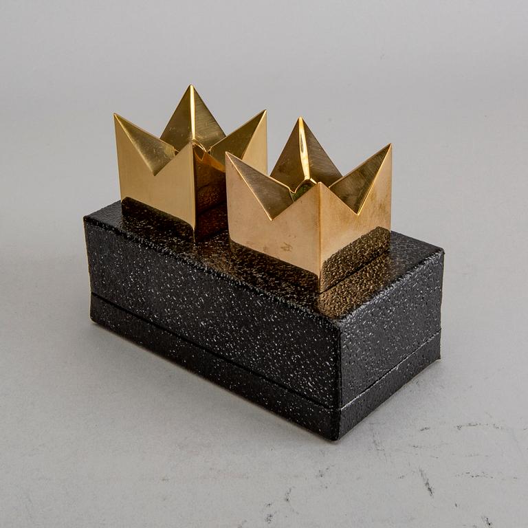 Pierre Forssell, a set of four brass candle sticks for Skultuna later part of the 20th century.