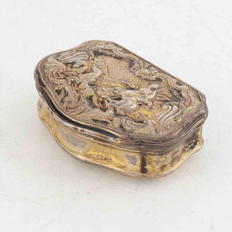 A Rococo silver box, unmarked, Northern Europe, second half of the 18th century.