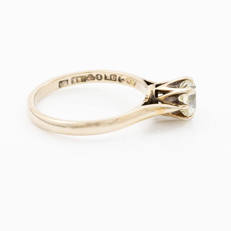 Ring, 18K white gold with brilliant-cut diamond.