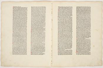 GUTENBERG AND CATHOLICON OF 1460 MED ORIGINALBLAD, New York 1936 resp Mainz 1460.