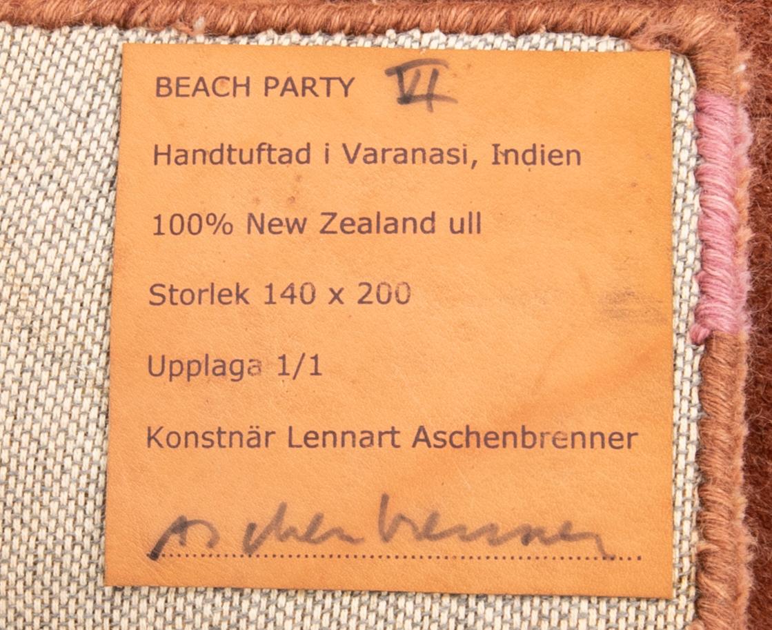 Lennart Aschenbrenner, mixed media signed and dated 09, and carpet approximately 202x143 cm.