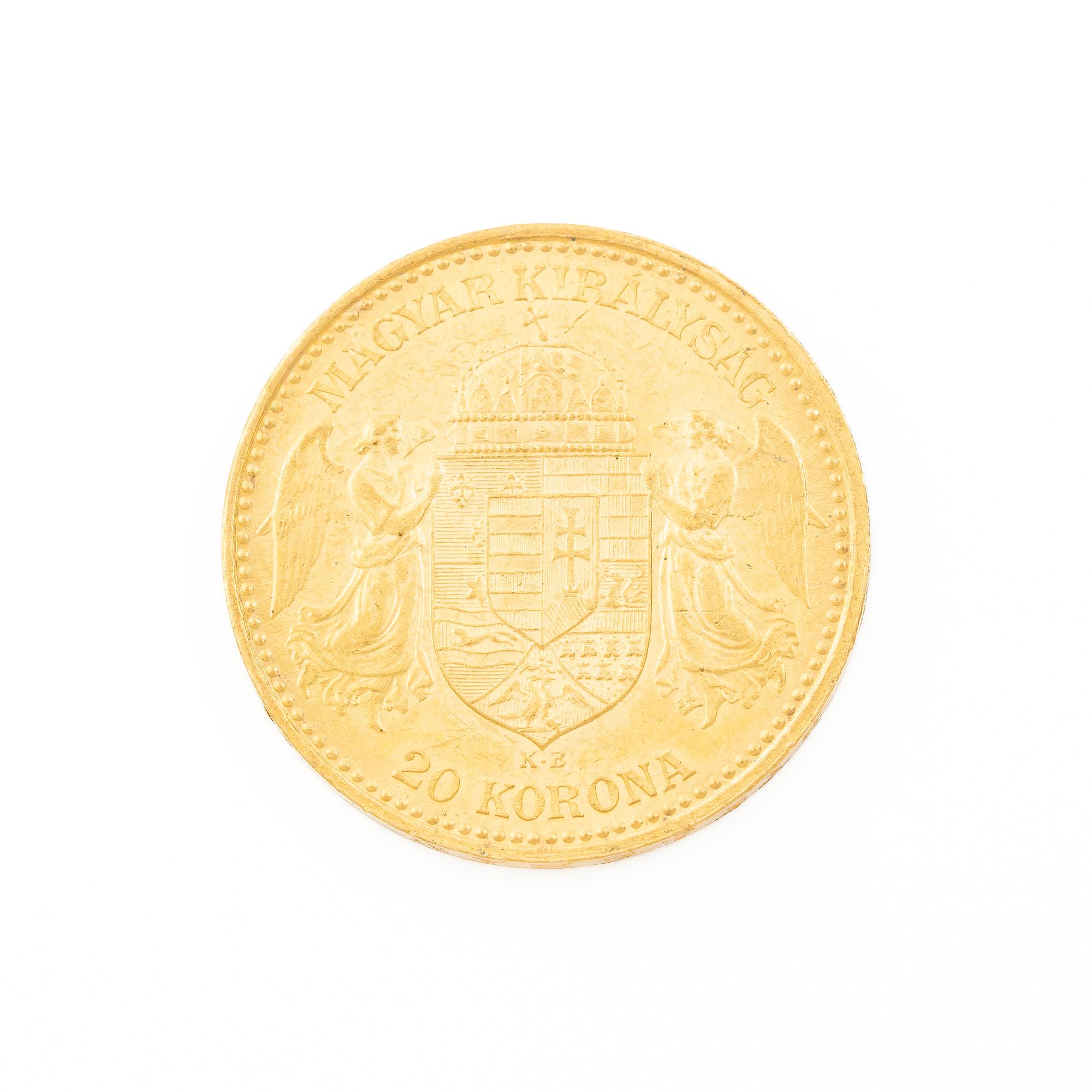 Gold coin, Hungary, 20 Korona, 1892.