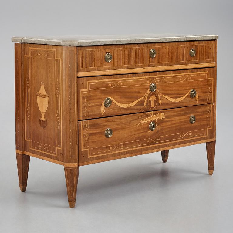 A Gustavian marquetry and ormolu-mounted commode attributed to N. P. Stenström (master 1781-1790), late 18th century.