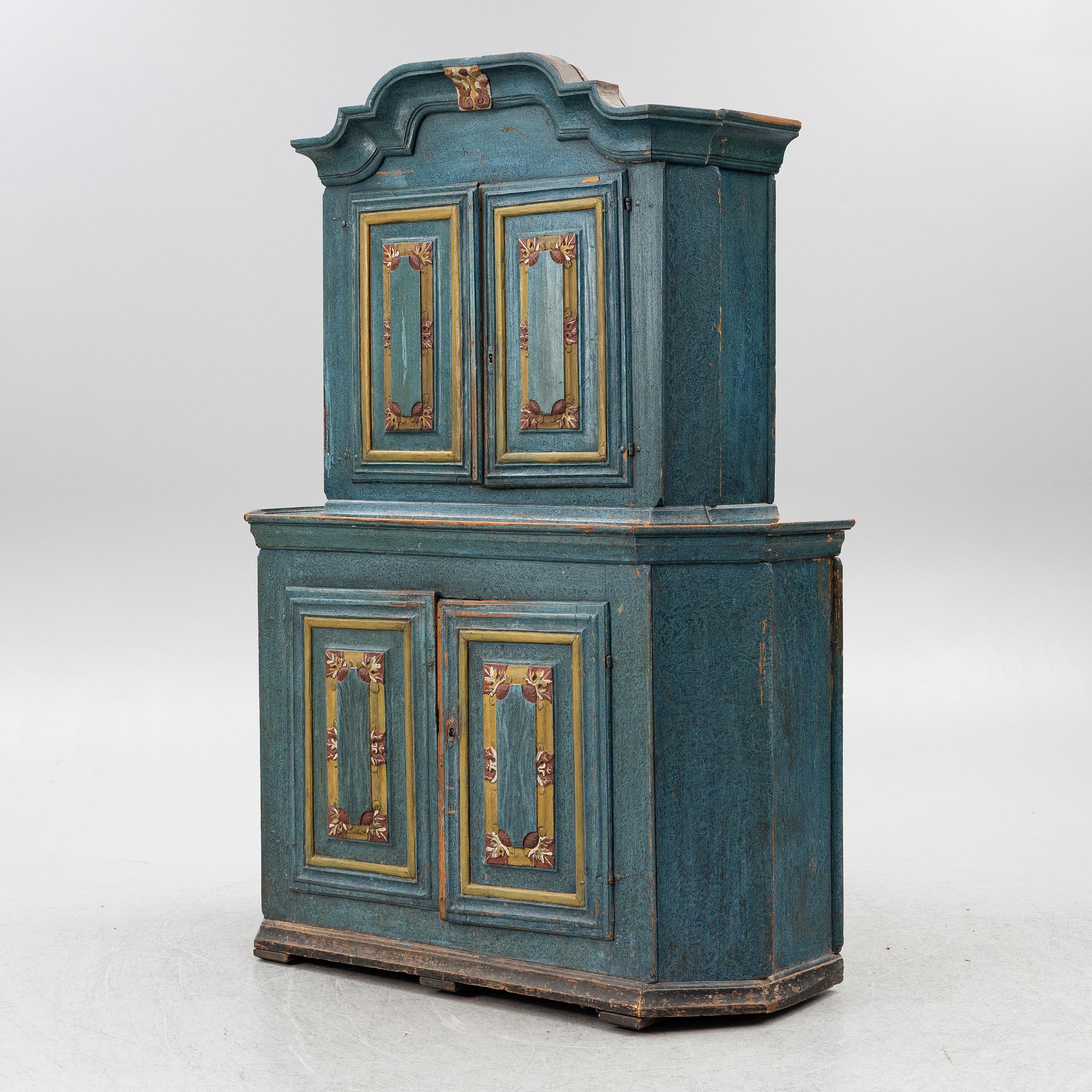 A painted late Baroque cabinet, 18th century.