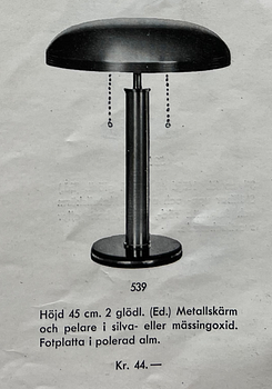 Boréns, a rare table lamp model "539", Borås, 1940s.