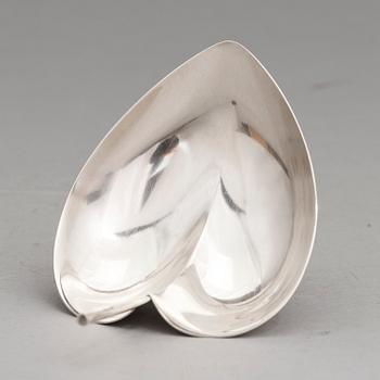 TAPIO WIRKKALA, A leaf shaped silver bowl, marked TW, Hämeenlinna, Finland 1958.