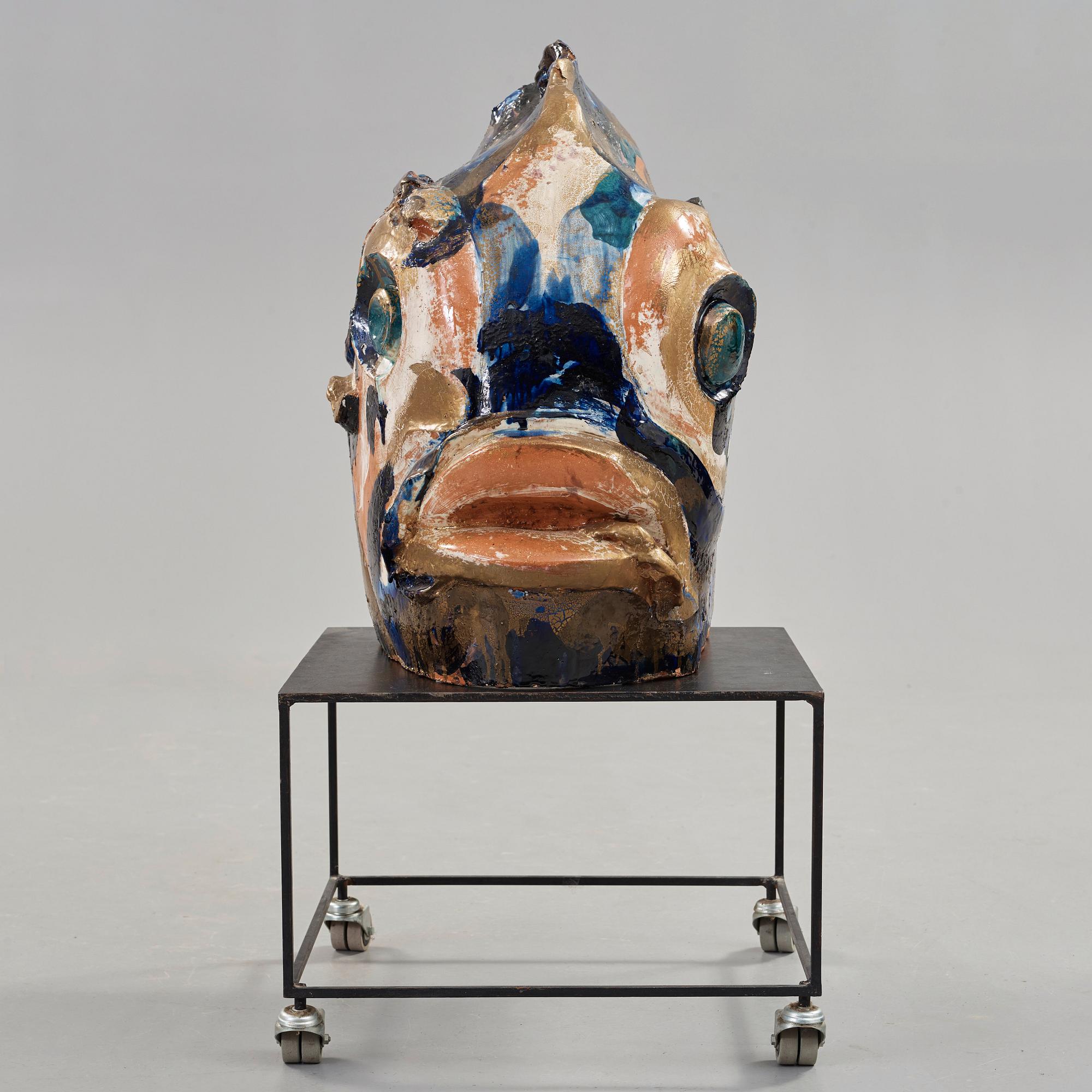 Hertha Hillfon, a glazed terracotta sculpture, Sweden, probably 1980's.