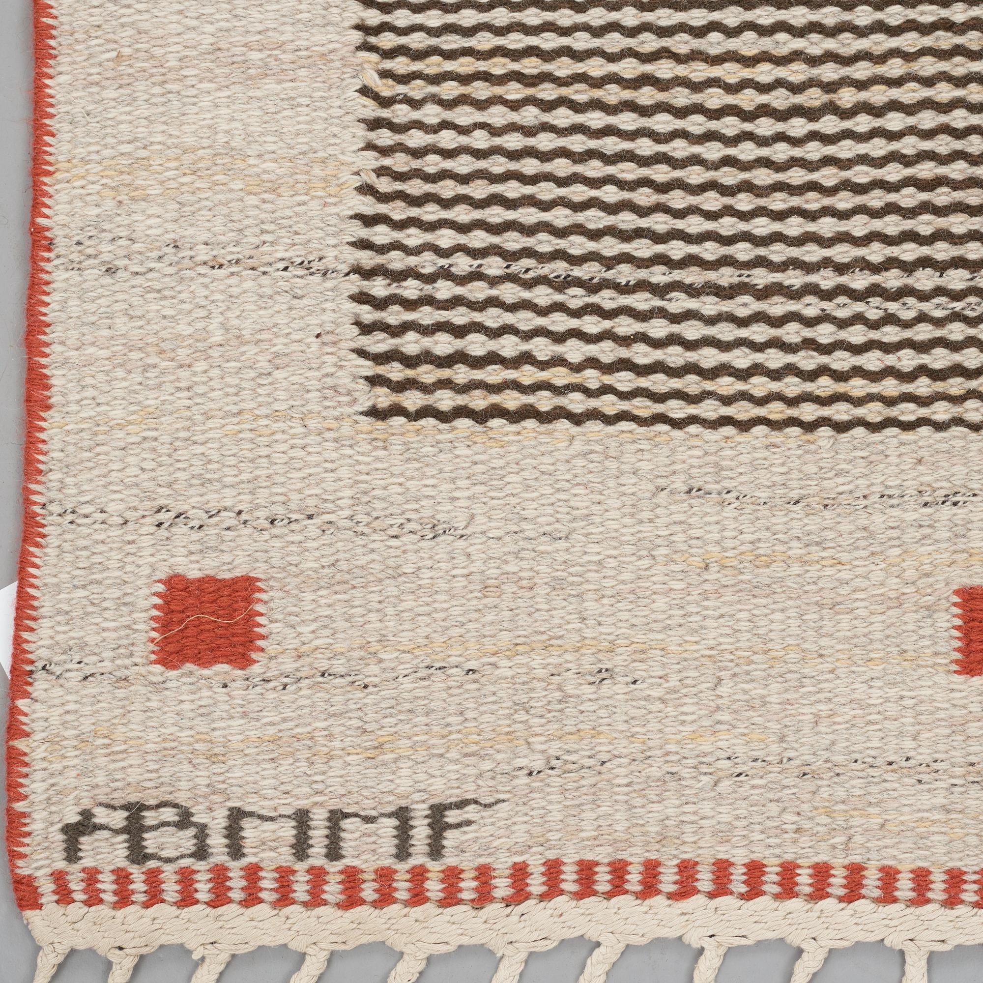 Märta Måås-Fjetterström, Matta, "Korgmattan", rölakan, ca 227-229,5 x 152,5-157 cm, signerad AB MMF.