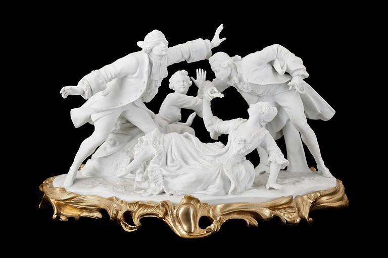 FIGURIN, biskvi samt brons, Rokokostil, 1800-talets andra hälft.