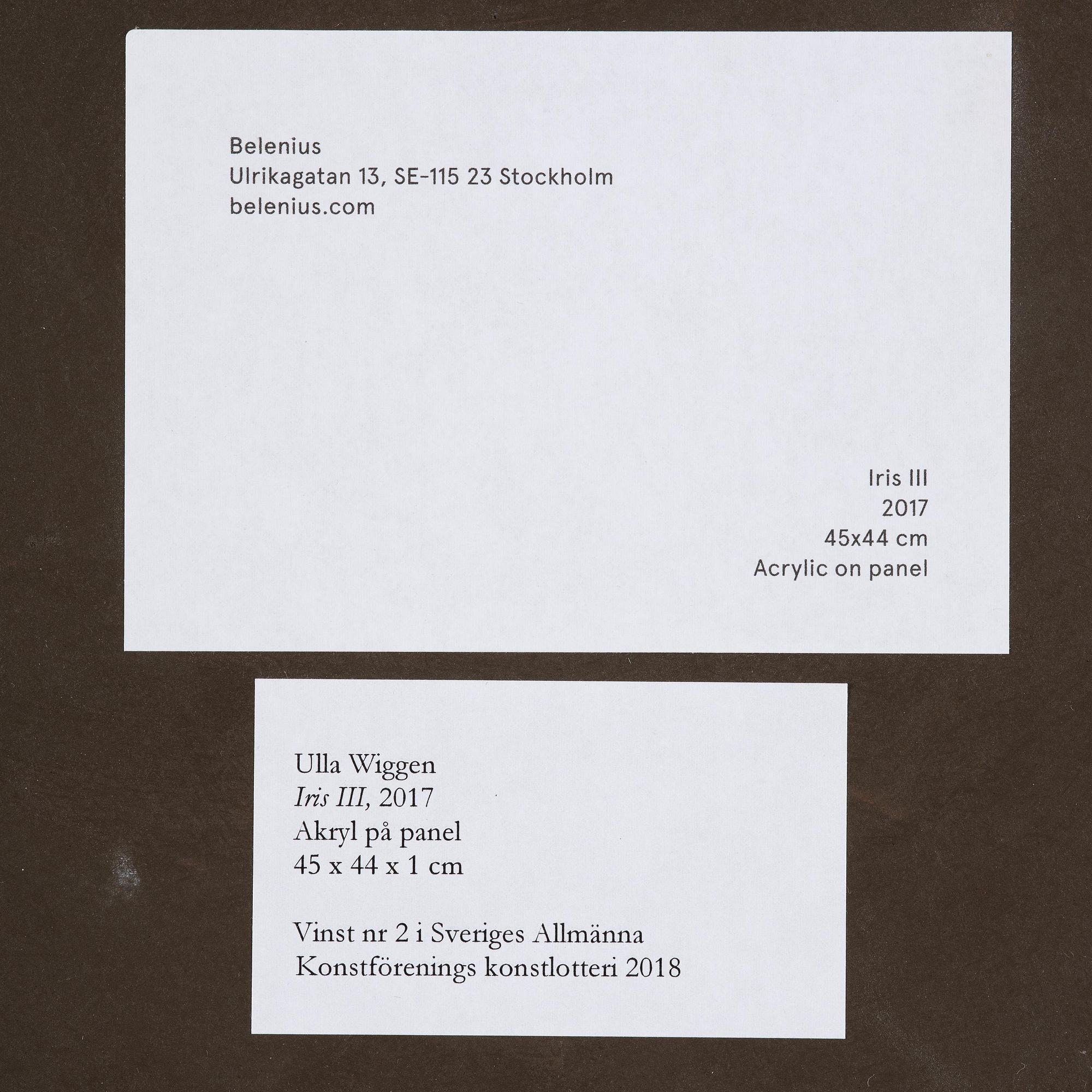 Ulla Wiggen, "Iris III".