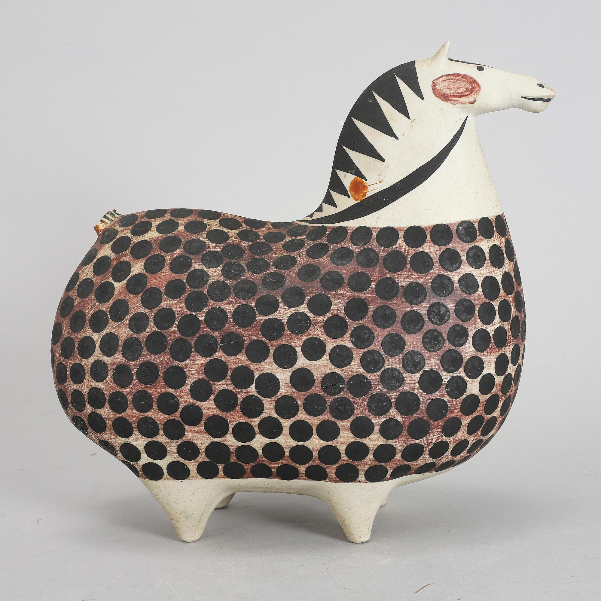 STIG LINDBERG, skulptur, stengods, "Springare", Gustavsberg Studio.