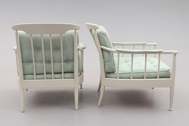 FÅTÖLJER, 1 par, "Skrindan", Kerstin Hörlin Holmquist, 1900-talets andra hälft.