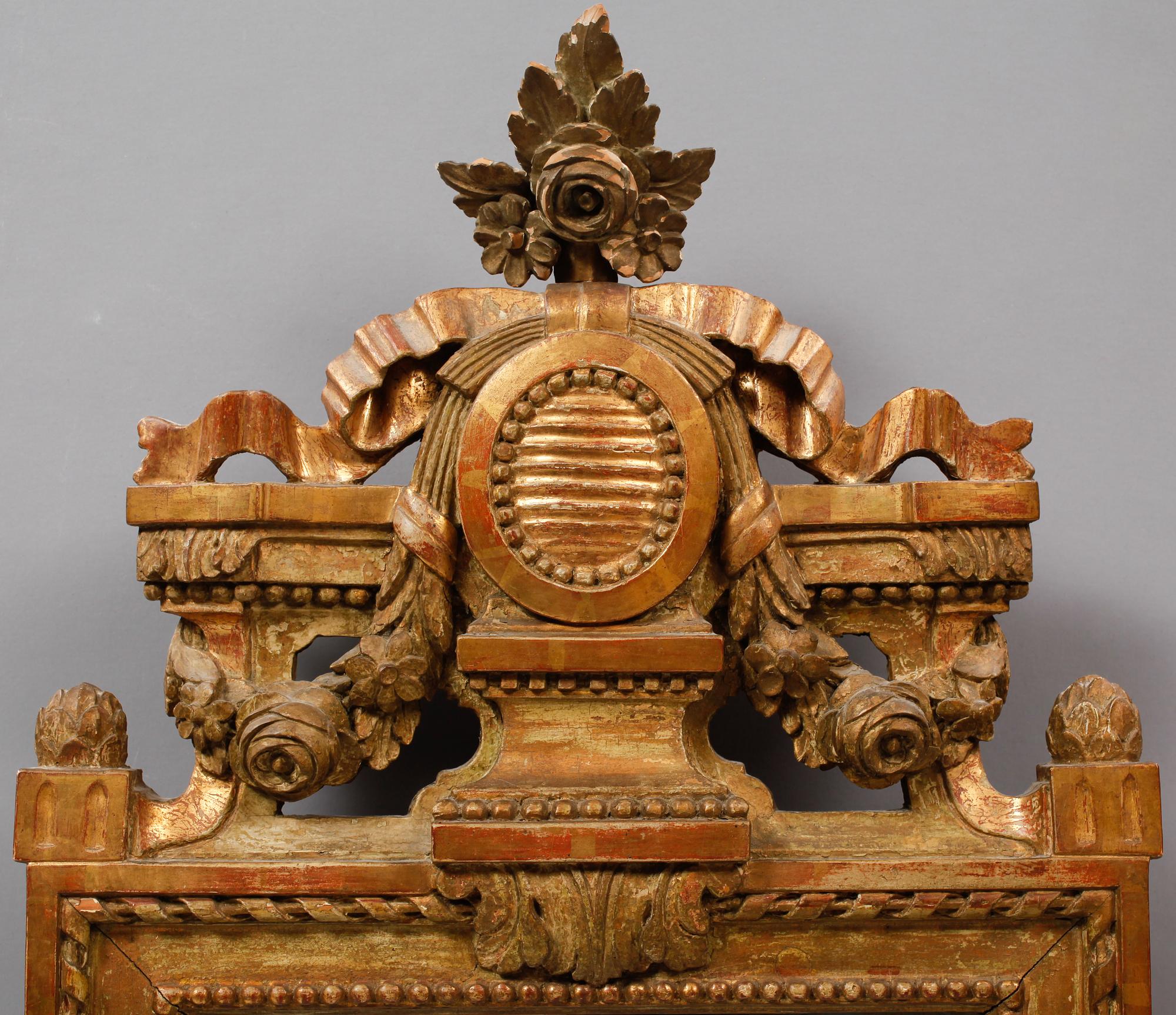 SPEGEL, gustaviansk, signerad Carl Gustaf Fyrwald (verksam 1776-1816), samt otydligt märkt med Stockholms hallstämpel.