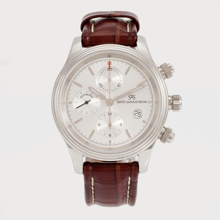 SJÖÖ SANDSTRÖM, Royal Steel Chronograph, wristwatch, 42 mm,