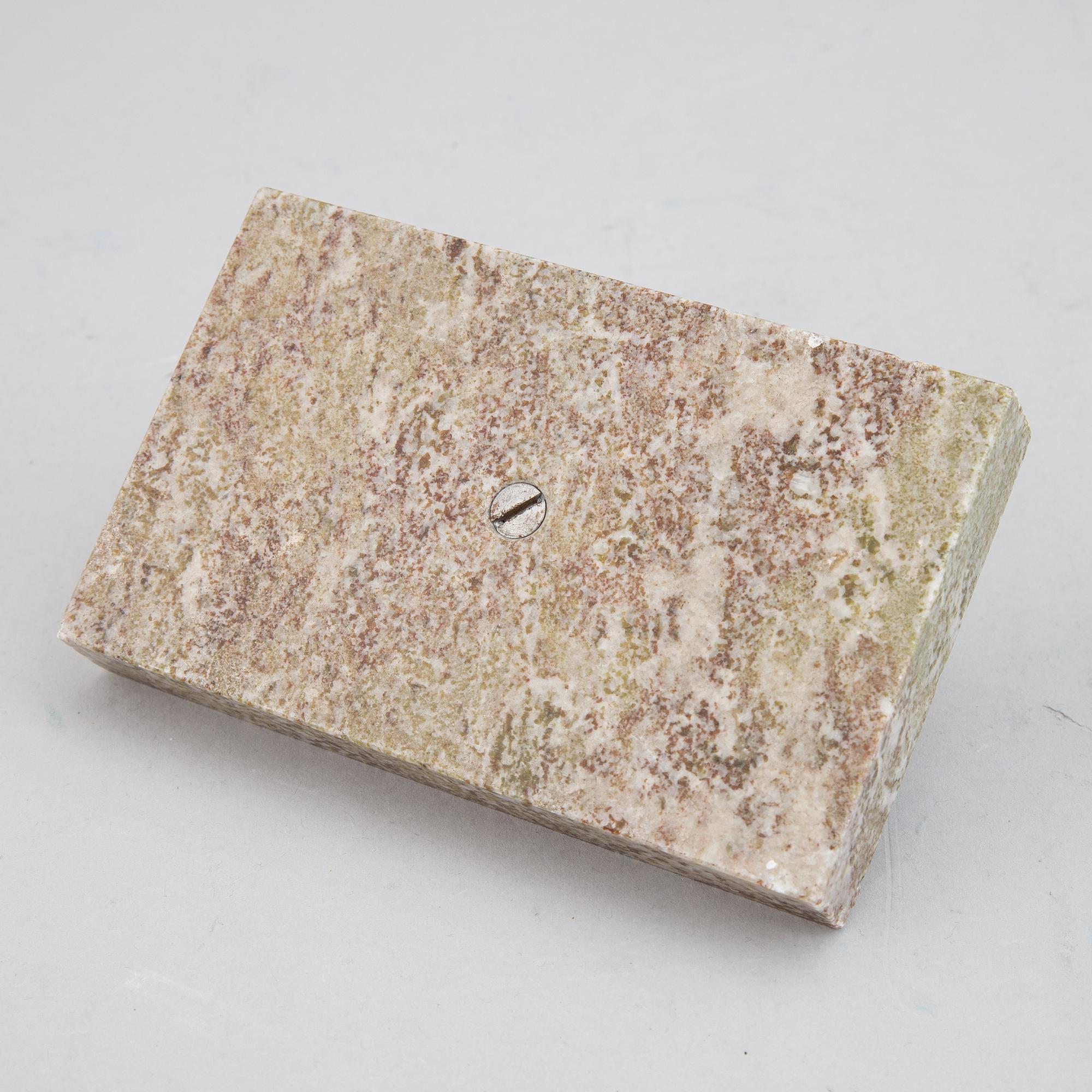 porphyry and marble paper weight.