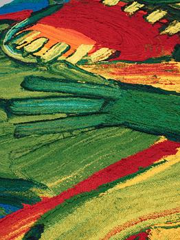 TAPESTRY. "Lejonöverfallet". Tapestry weave. 294 x 318,5 cm. Signed Lindstrom A3.