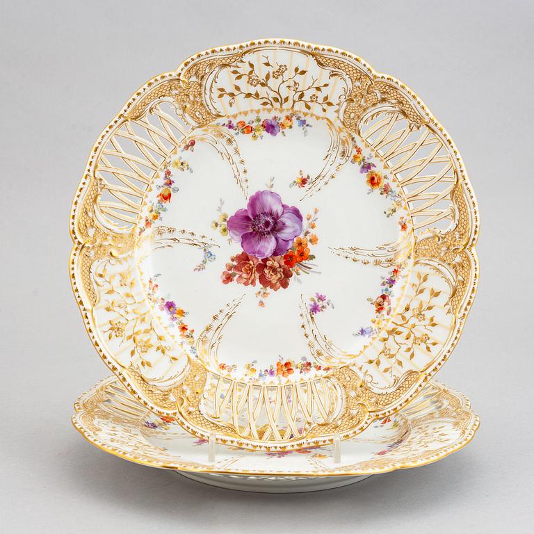 Two porcelain plates, KPM, Berlin, 20th century.