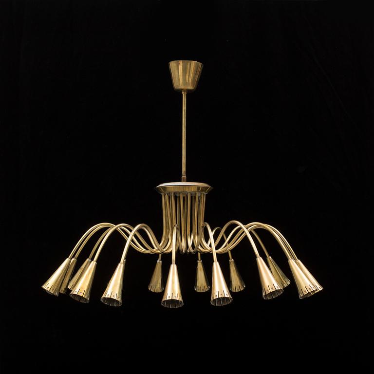 A mid 20th century brass lamp. Height ca 62 cm.