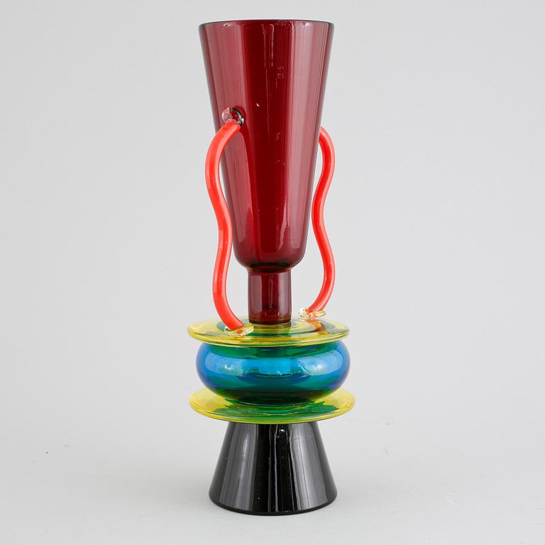 ETTORE SOTTSASS, vas, "Sirio", Memphis Milano, Toso Vetri d'Arte, formgiven 1982.