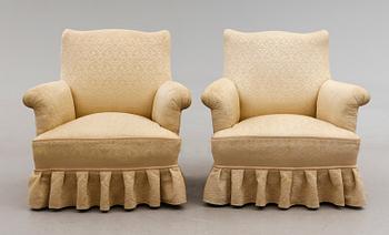 FÅTÖLJER, 1 par, 1900-talets första hälft.