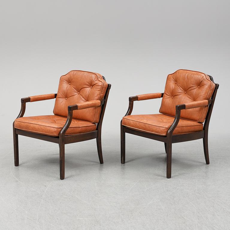 A pair of Bröderna Andersson easy chairs, Ekenässjön, 1960s.