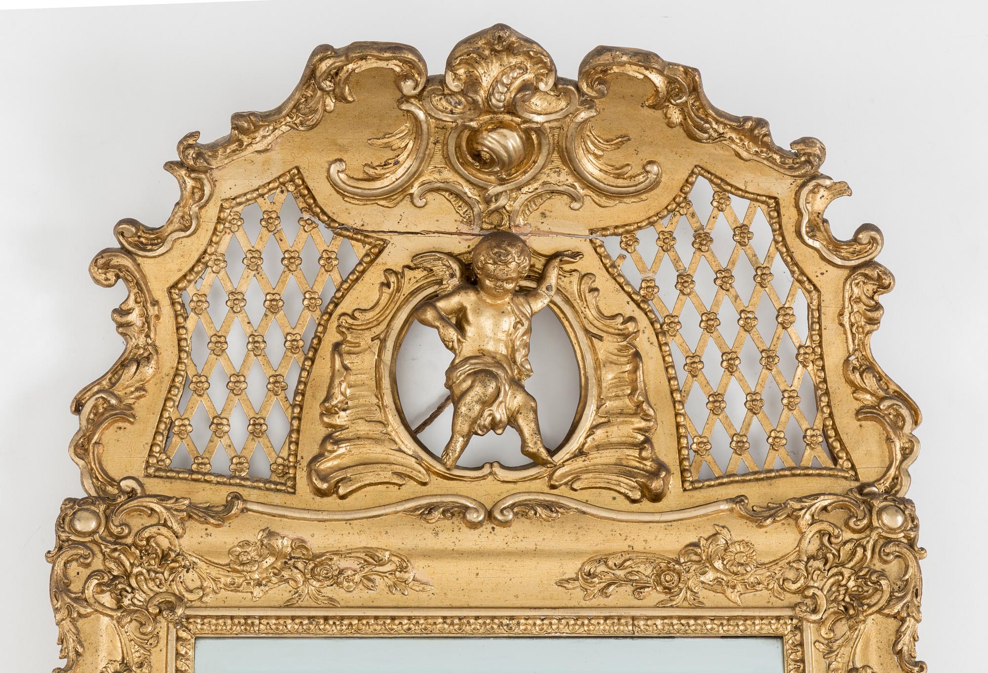 A mirror and console table, second half 20th century.