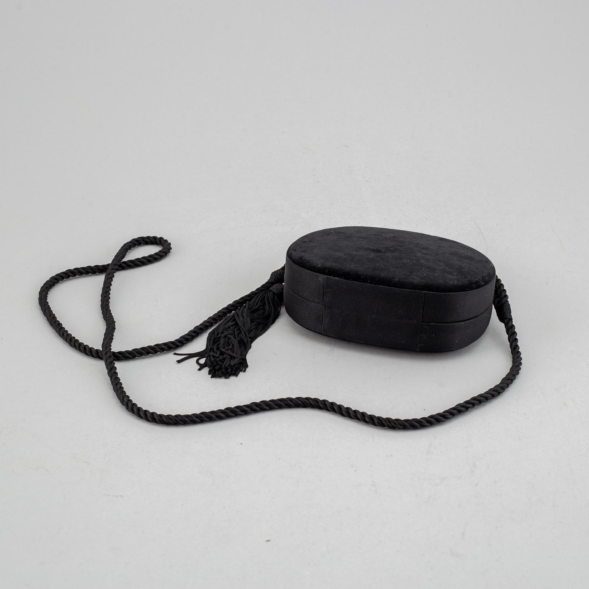 CELINE, a velvet evening clutch/shoulder bag.