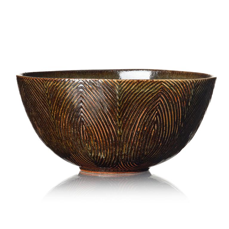Axel Salto, a 'fluted style' stoneware bowl, Royal Copenhagen 1966, model 20675.