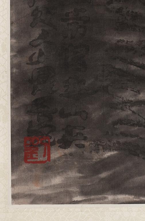 A hanging scroll signed by Liu Baojie (1963-), "Landscape from Hebei-province".