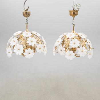 Ceiling lamps, a pair from the late 20th/early 21st century.